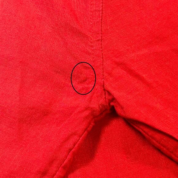 Christian Siriano Linen Shirt Women Medium Bright Red Oversized Minimalist Tunic - Picture 11 of 16